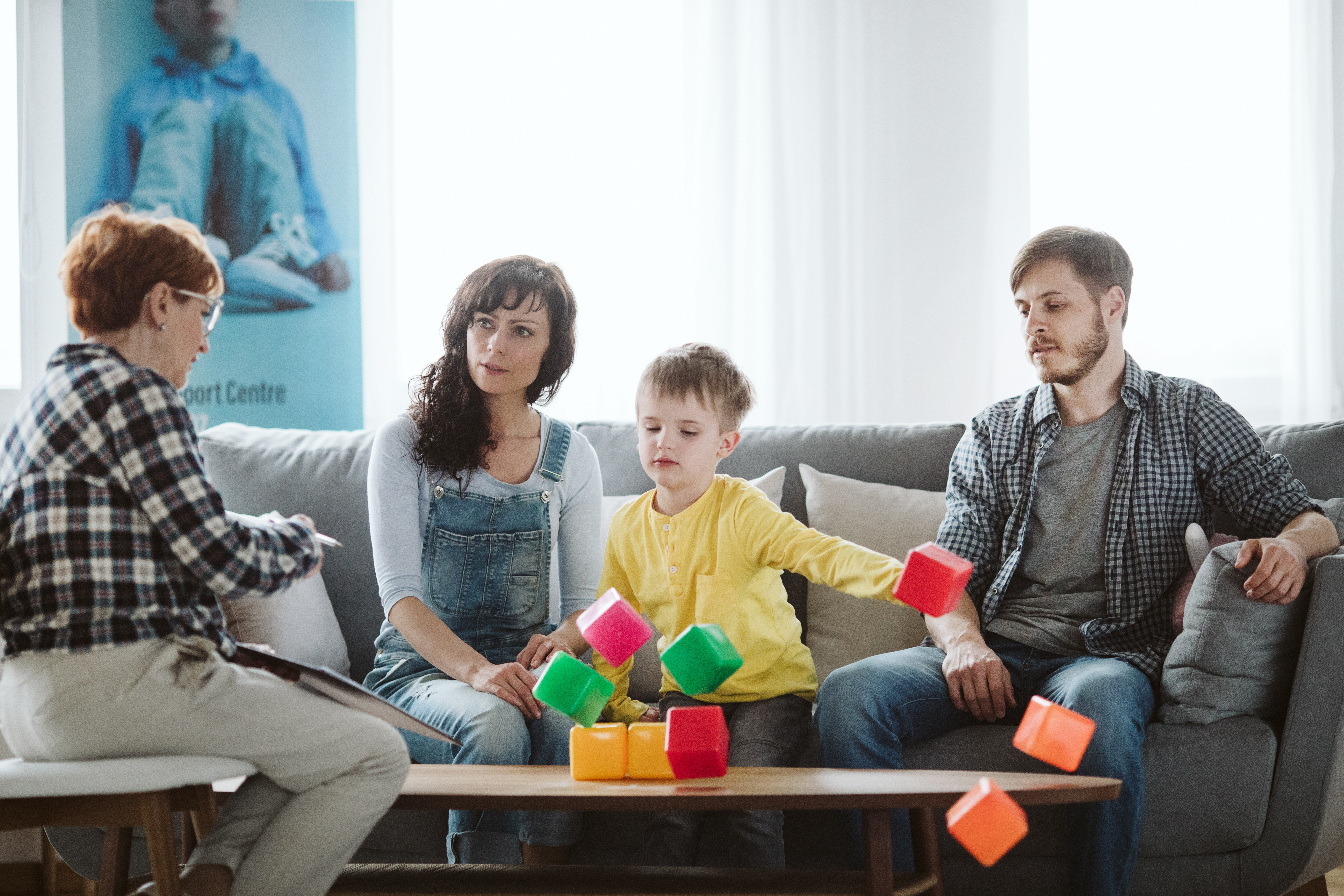 Angry kid on psychotherapy